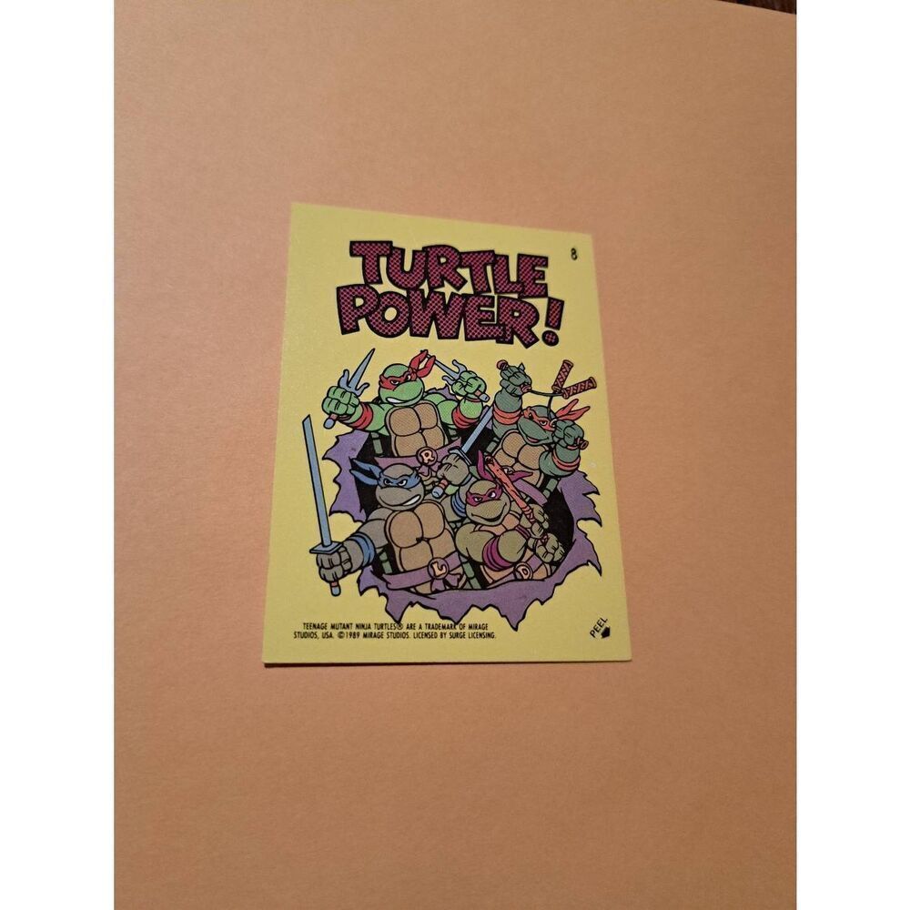 1989 Mirage Studios TMNT Trading Card Sticker #8 Teenage Mutant Ninja Turtles